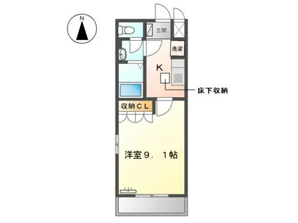 パリス青塚(1K/1階)の間取り写真