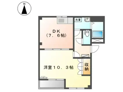 オレンジハウス(1DK/2階)の間取り写真