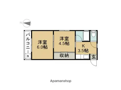 吉田コーポ(2K/4階)の間取り写真