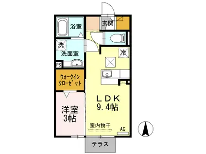 ルミナス(1LDK/1階)の間取り写真