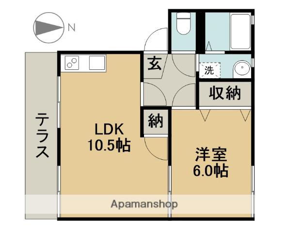 フレグランス七宝(1LDK/1階)の間取り写真