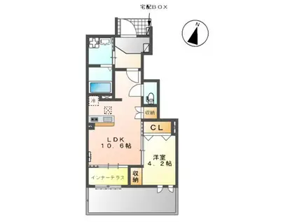 ガジュマル(1LDK/1階)の間取り写真