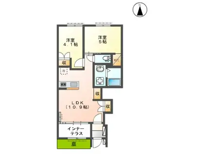 シャトー ルボア(2LDK/1階)の間取り写真