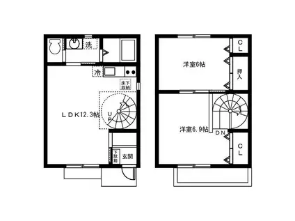 CLAIR CHEZーSOI(2LDK)の間取り写真