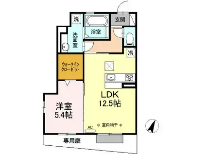 メゾンSAKURAII(1LDK/1階)の間取り写真