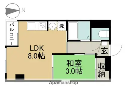 第2野田ハイツ(1LDK/3階)の間取り写真