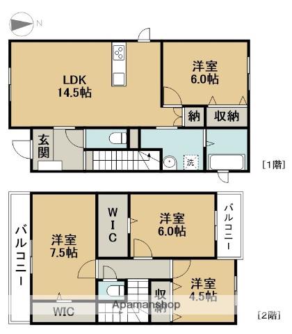愛知県一宮市 2階建 築5年(4LDK)の間取り写真