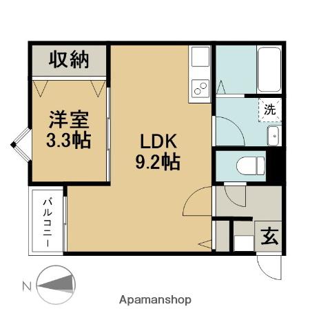 LE COCON 甚目寺Ⅲ(1LDK/3階)の間取り写真