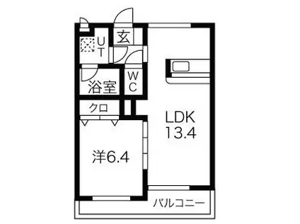 グレースコート神戸(1LDK/3階)の間取り写真
