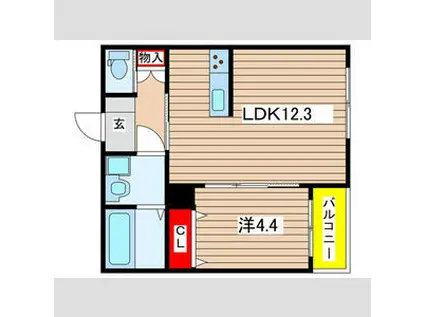 LE BOIS MIZUHO(1LDK/3階)の間取り写真