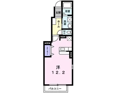 ジェルメ(ワンルーム/1階)の間取り写真