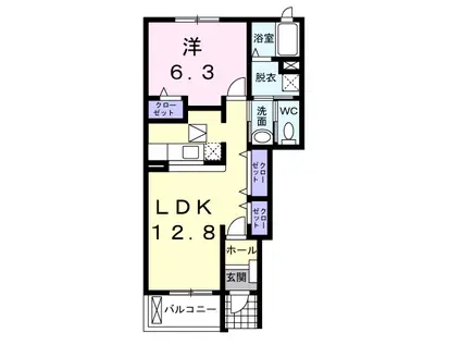 メゾンアモロッソⅠ番館(1LDK/1階)の間取り写真