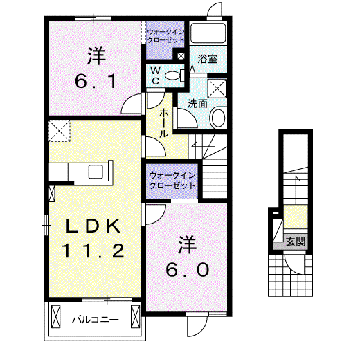 ベラルーナ(2LDK/2階)の間取り写真