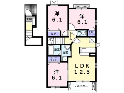 ルミエール岬(3LDK/2階)の間取り写真