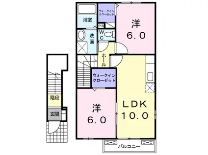 プレシャス(2LDK/2階)の間取り写真