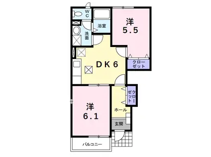 メゾン・スターブルⅡ(2DK/1階)の間取り写真