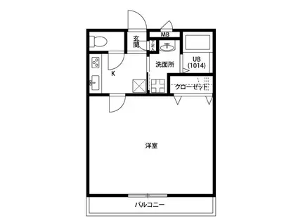 アンプルールリーブル悠Ⅰ(1K/1階)の間取り写真