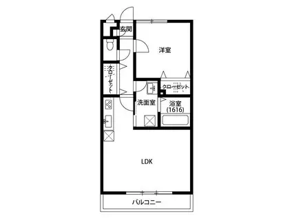 アンプルールリーブル悠Ⅱ(1LDK/2階)の間取り写真