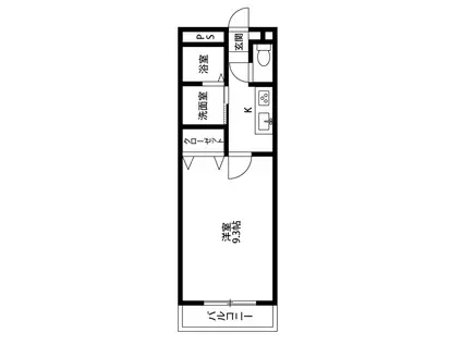 アンプルールリーブルKOIKEⅡB(1K/2階)の間取り写真