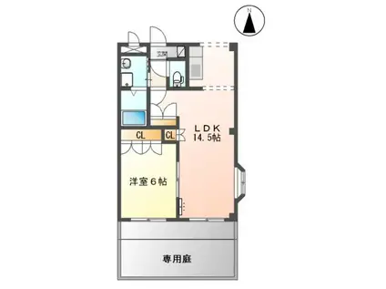 ベルメゾン(1LDK/1階)の間取り写真