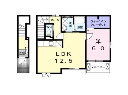 ヴィレッジ向山K(1LDK/2階)の間取り写真
