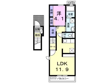 サピーⅤ(1LDK/2階)の間取り写真
