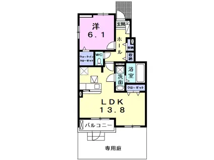 シェーネ アイ(1LDK/1階)の間取り写真