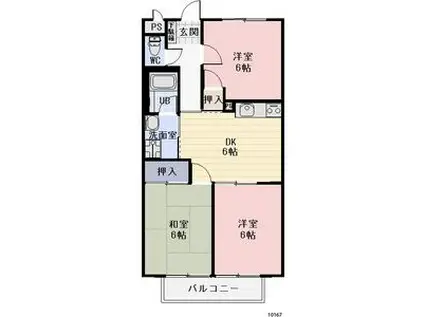 サープラスリッパーⅠ(3DK/2階)の間取り写真