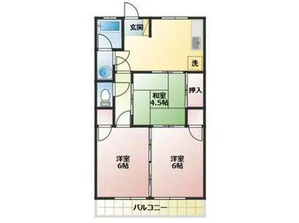 花ノ木マンション(3DK/2階)の間取り写真