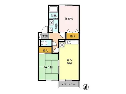 ファミール二池(2DK/2階)の間取り写真