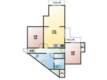 恵善マンション(2LDK/1階)の間取り写真