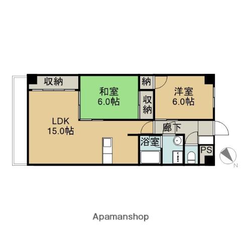 バトー・アントレ(2LDK/1階)の間取り写真