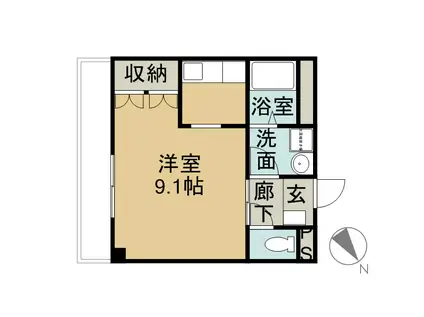 セントラルパレス植出(1K/1階)の間取り写真