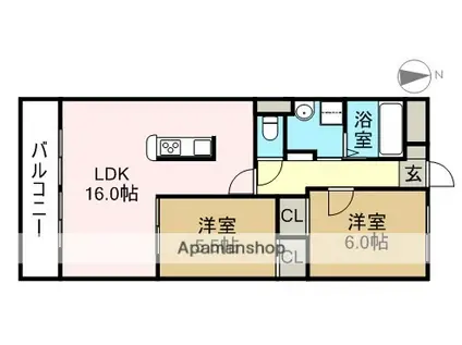 レジデンス光和2(2LDK/4階)の間取り写真