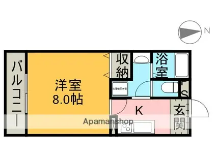 ライフステージ正徳(1K/2階)の間取り写真