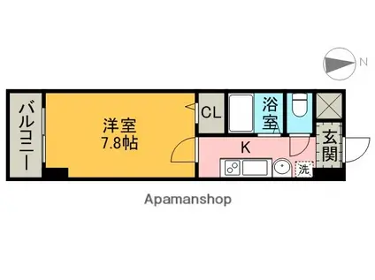 グランダリュール(1K/7階)の間取り写真