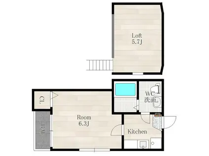 CHERRY BLOSSOM(1K/2階)の間取り写真