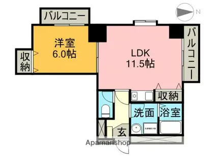 ベラビスタ柴田(1LDK/4階)の間取り写真