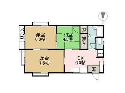 ハーバータウンⅡ(3DK/2階)の間取り写真