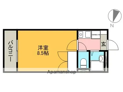 パレス名四十一屋Ⅱ(1K/2階)の間取り写真