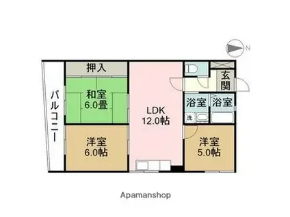 エーデル小賀須(3LDK/2階)の間取り写真