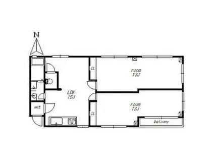 ポートヴィラ(2LDK/3階)の間取り写真