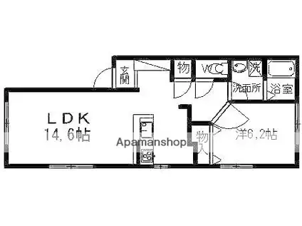 ル・レーヴ外山(1LDK/1階)の間取り写真