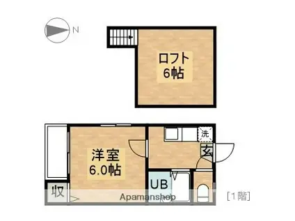 スプランドゥール道徳(1K/1階)の間取り写真