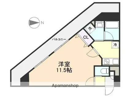 アマーレ東海通(1K/5階)の間取り写真