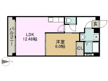 NOBLISS港北(1LDK/4階)の間取り写真