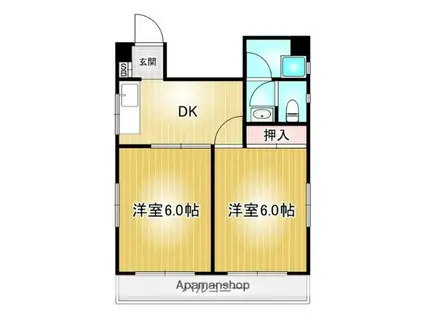 第101プロスパービル(2DK/5階)の間取り写真