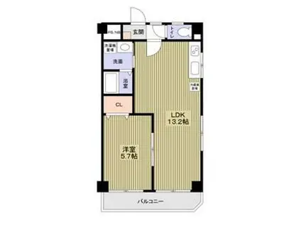 山田ハイツ(1LDK/4階)の間取り写真