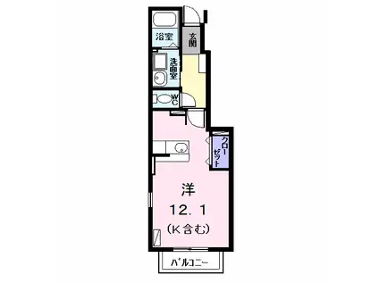 アルドール(ワンルーム/1階)の間取り写真