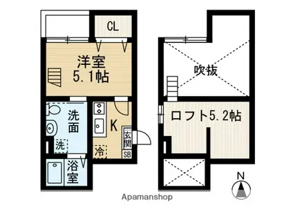 KSハイツ(1K/1階)の間取り写真